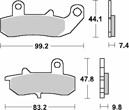 SBS brzdové destičky KH157 STREET STANDART keramické barva černá SUZUKI DR 650/750/800 (SBS brzdové destičky KH157 STREET STANDART keramické barva)