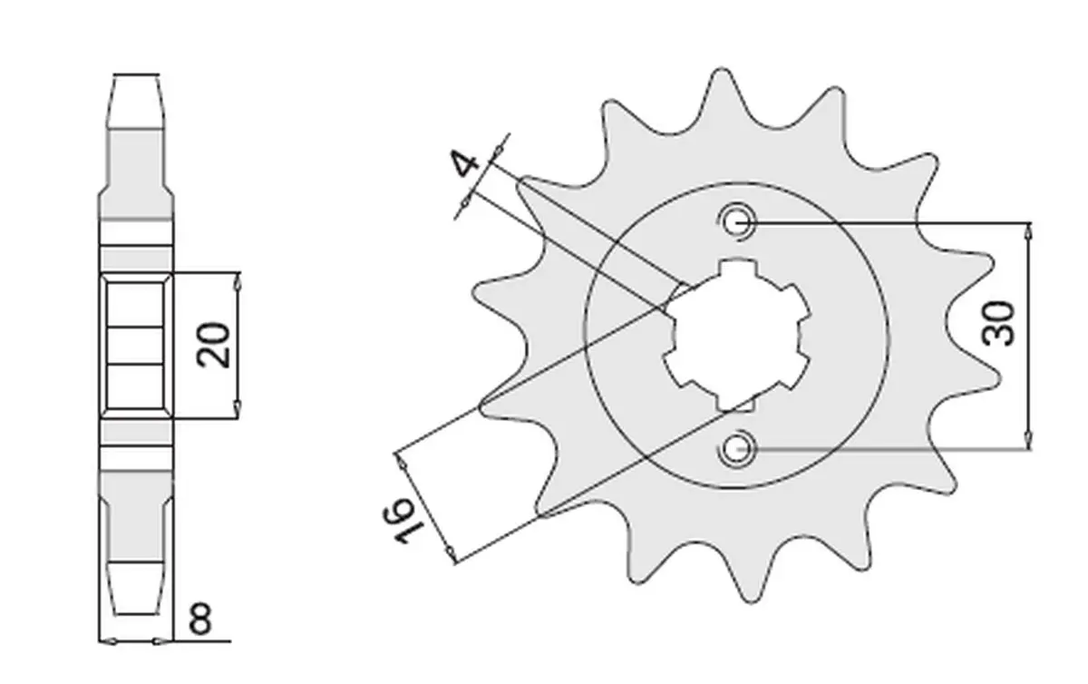 CHT VÝPRODEJ přední řetězové kolečko 718 13 HUSQVARNA 125 89-94 (JTF718.13) (718-13) (CHT VÝPRODEJ přední řetězové kolečko 718 13 HUSQVARNA 125 89-94)