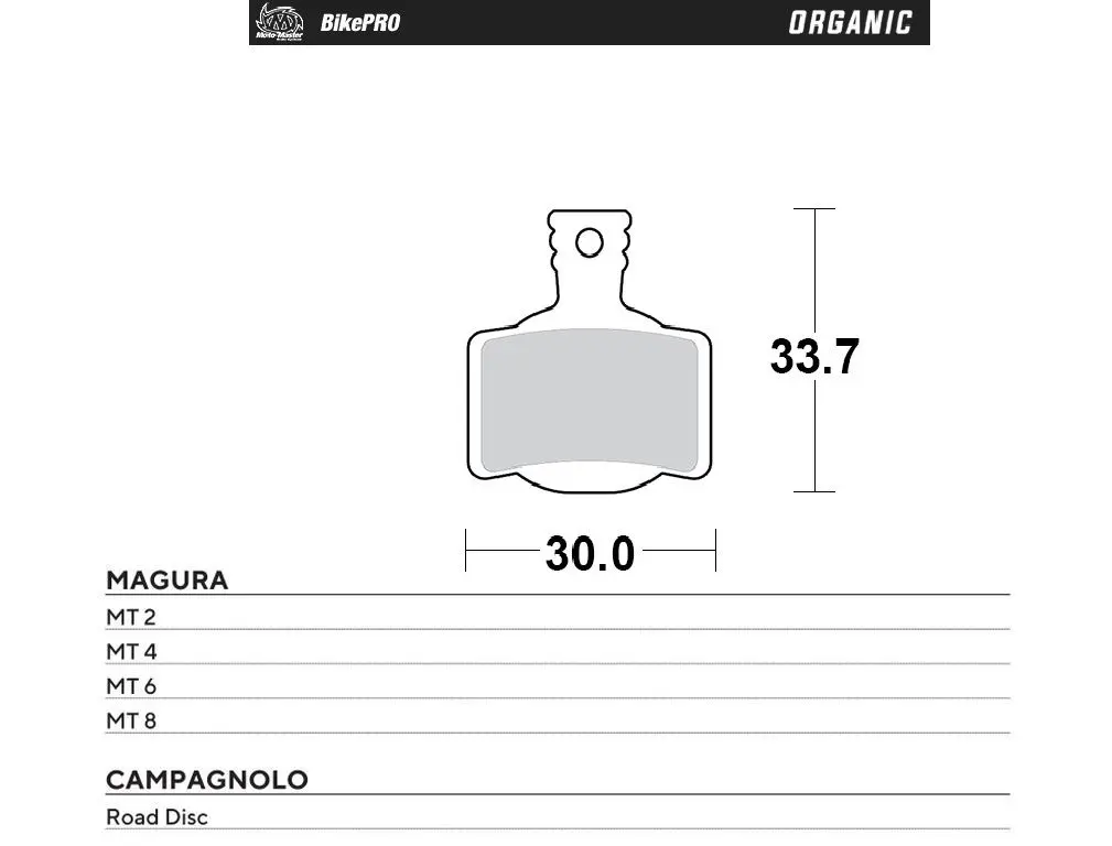 MOTO-MASTER BIKE PRO brzdové destičky organické vhodné pro MAGURA MT 2, MT 4, MT 6, MT 8, CAMPAGNOLO ROAD DISC ( )