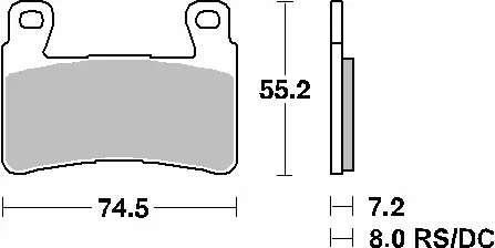 SBS brzdové destičky KH265 STREET STANDART keramické HONDA CBR 600RR 03-04 barva černá (SBS brzdové destičky KH265 STREET STANDART keramické HONDA)