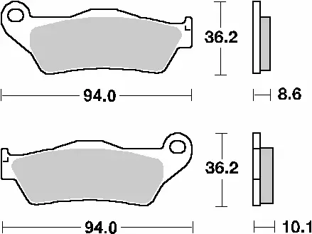 SBS brzdové destičky KH363 STREET STANDART keramické barva černá BMW R850/1100/1150/1200, K1200/1300 zadní (SBS brzdové destičky KH363 STREET)