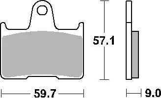 SBS brzdové destičky KH254 STREET STANDART keramické barva černá SUZUKI GSXR '04-'06 zadní (SBS brzdové destičky KH254 STREET STANDART keramické)