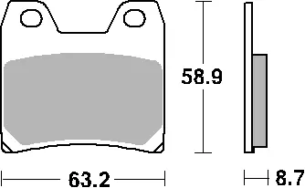 SBS brzdové destičky KH348 STREET STANDART keramické barva černá YAMAHA FZS1000, XJR1300 zadní ( )