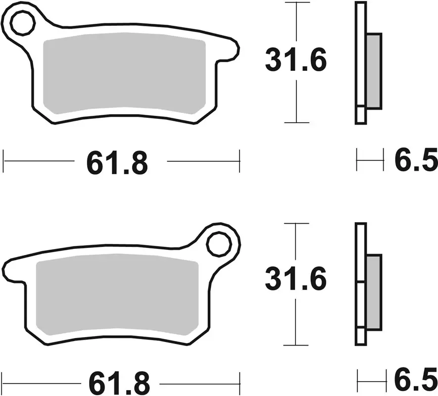 SBS brzdové destičky KH357 OFF-ROAD závodní sintrované barva zlatá přední/zadní KTM SX 65 09-21, GASGAS MC 65 21-, HUSQVARNA TC 65 17-, SX 85 04-11,