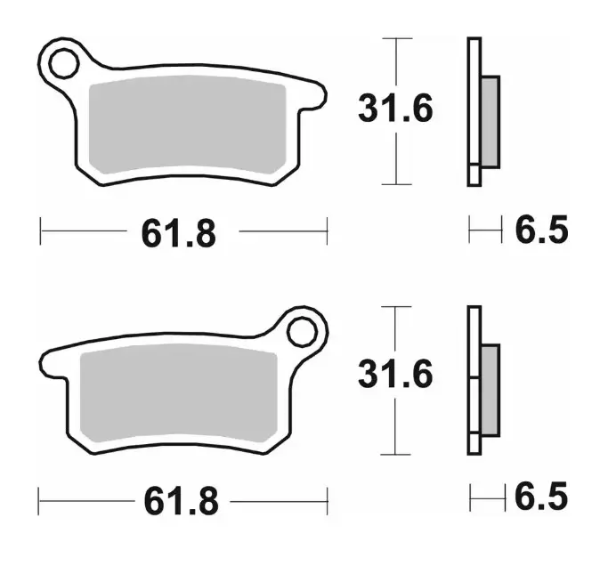 SBS brzdové destičky KH357 OFF-ROAD sintrované barva zlatá přední/zadní KTM SX 65 09-22, GASGAS MC 65 21-, HUSQVARNA TC 65 17-, SX 85 04-11, GASGAS MC