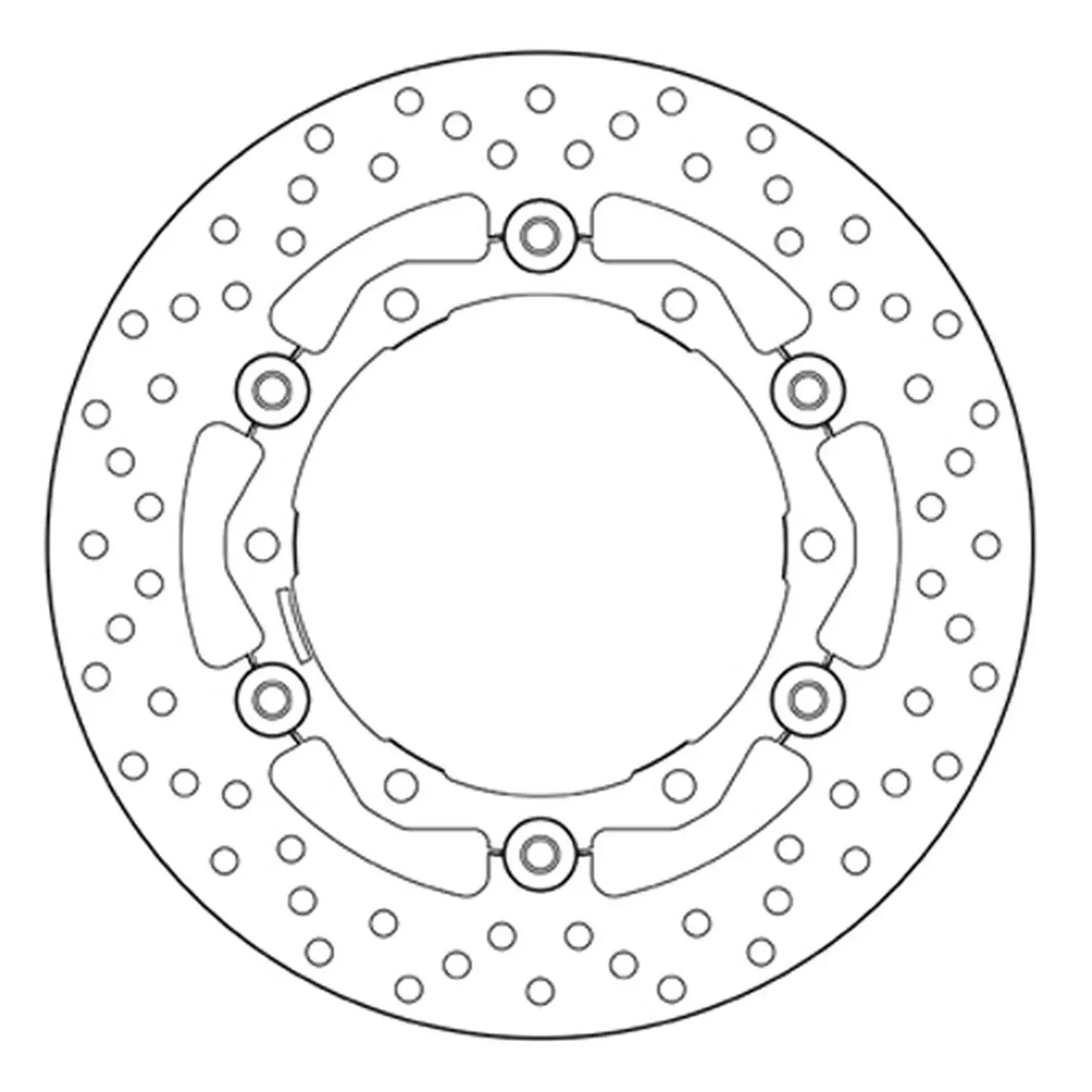 BREMBO přední plovoucí brzdový kotouč YAMAHA T-MAX 500 '08-'12 (267X132X4MM) (6X8,5MM) (BREMBO přední plovoucí brzdový kotouč YAMAHA T-MAX 500)