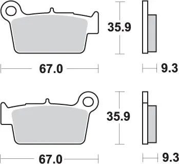 SBS brzdové destičky KH367 OFF-ROAD sintrované barva zlatá YAMAHA YZ/YZF, KAWASAKI KXF, SUZUKI RMZ zadní (SBS brzdové destičky KH367 OFF-ROAD)