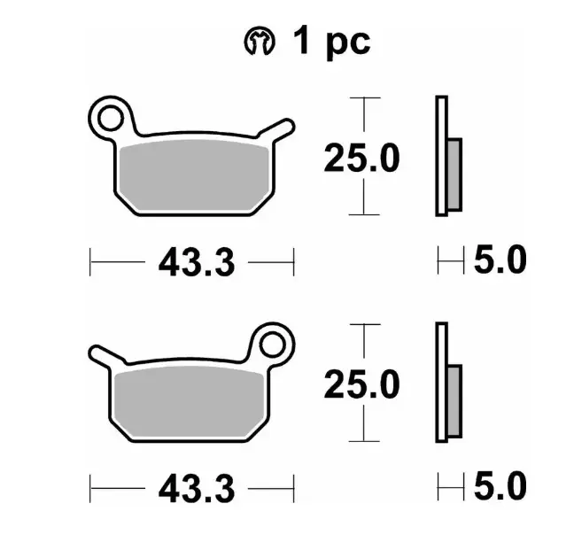 SBS brzdové destičky KH325 OFF-ROAD závodní sintrované barva zlatá KTM SXE-5 ELECTRIC 19- SX 50 09-, SX 65 04-08, HUSQVARNA EE-5 19-, CR 50 06-, SM
