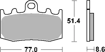 SBS brzdové destičky KH335 STREET STANDART keramické barva černá BMW R850/1100/1150/1200, K1200/1300 přední (SBS brzdové destičky KH335 STREET)