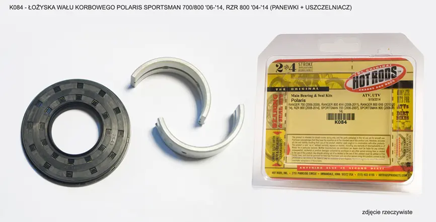 HOT RODS ložiska klikové hřídele POLARIS SPORTSMAN 700/800 06-14, RZR 800 04-14 (kluzná ložiska + těsnění) ( )