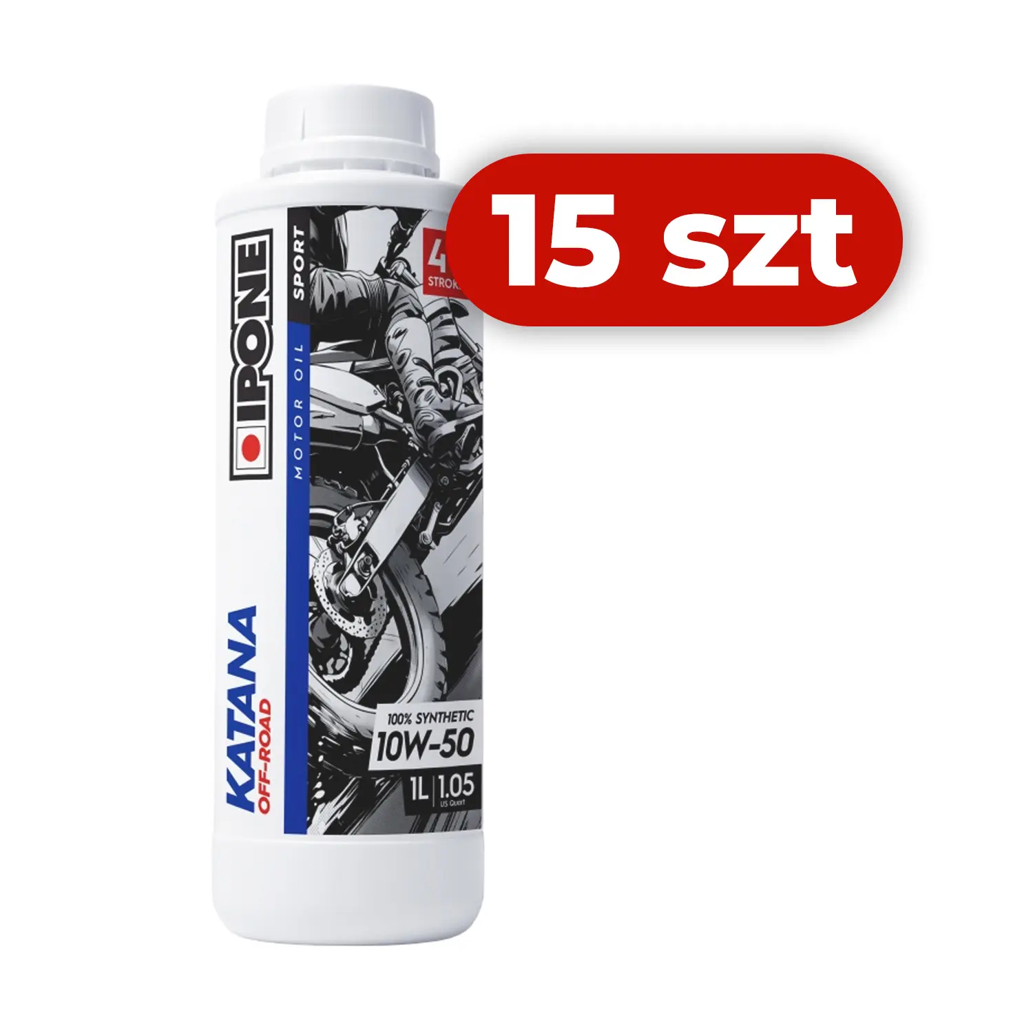 IPONE KATANA OFF ROAD 4T 10W50 motorový olej 100% syntetický 1L (ESTER, MA2) (AKC) (15) nahrazuje 800015 karton 15 ks (IPONE KATANA OFF ROAD 4T 10W50)