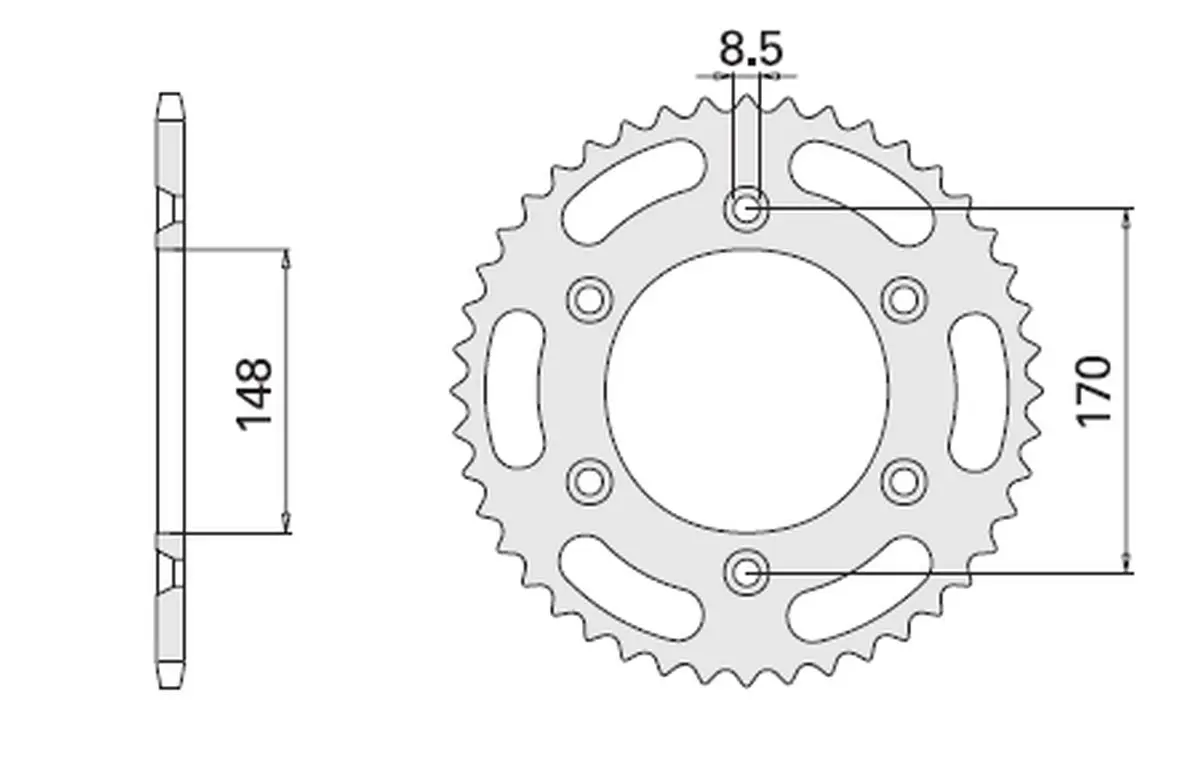 CHT řetězové kolečko zadní 804 42 (828-42) (JTR828.42) SUZUKI DR 600/650/800 88-95 (CHT řetězové kolečko zadní 804 42 (828-42) (JTR828.42) SUZUKI DR)