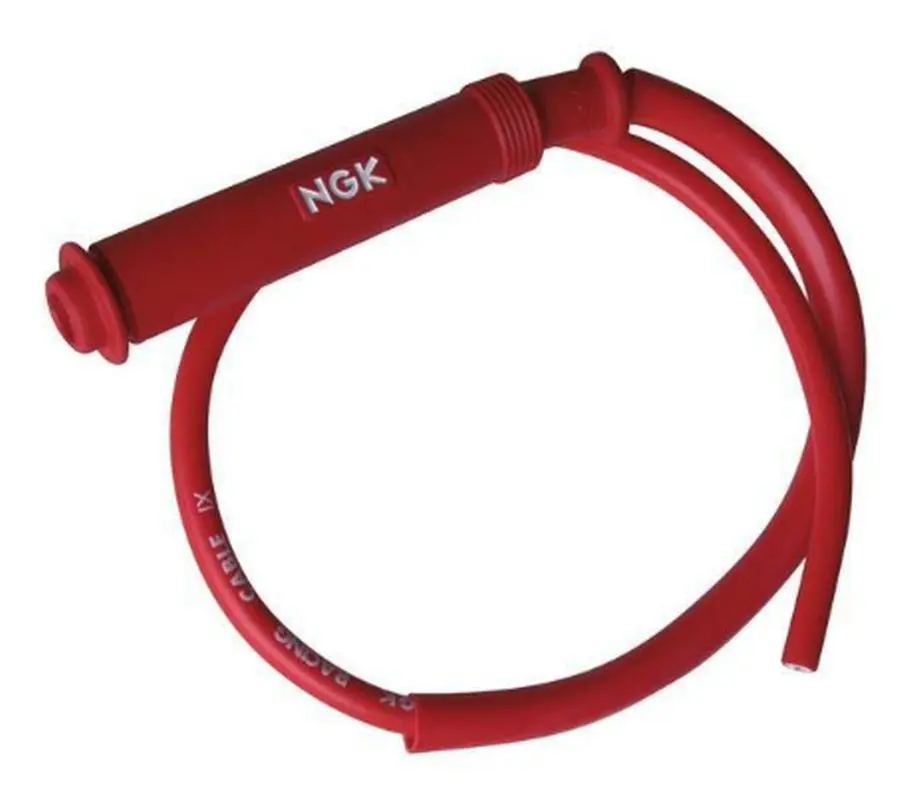 NGK fajfka na zapalovací svíčky gumová rovná kabel 50 cm barva červená s krytkou (NR 8089) (NGK fajfka na zapalovací svíčky gumová rovná kabel 50 cm)