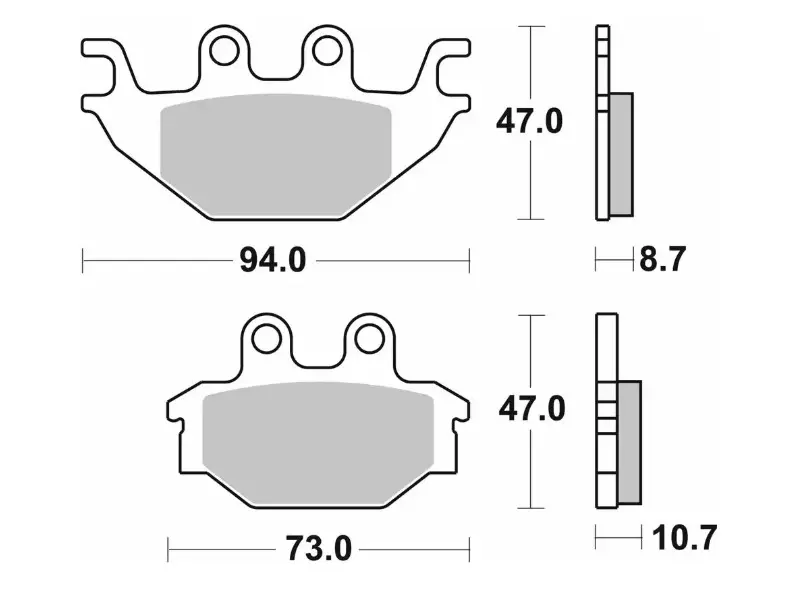 SBS brzdové destičky KH377 STREET STANDARD keramické barva černá YAMAHA MT 125 14-, YZF 125 08-18, zadní (SBS brzdové destičky KH377 STREET STANDARD)