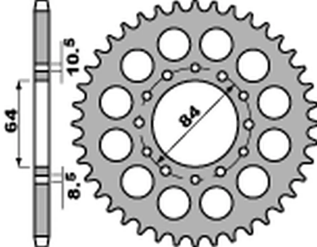PBR rozeta 811 41 C45 SUZUKI DR 200S/SE '86-'19, GSX 250 KATANA '82-'84 (JTR814.41) (ŁAŃC.520) (MADE IN ITALY) ( )