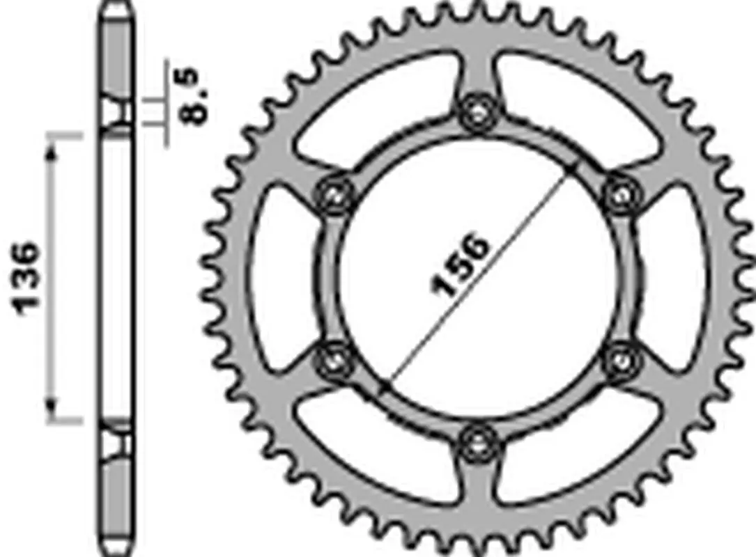 PBR rozeta 820 53 C45 HUSQVARNA SM/SMS 630 '10-'11, SUZUKI DR 250/350 '90-'95 (JTR822.53) (ŁAŃC. 520) (MADE IN ITALY) ( )