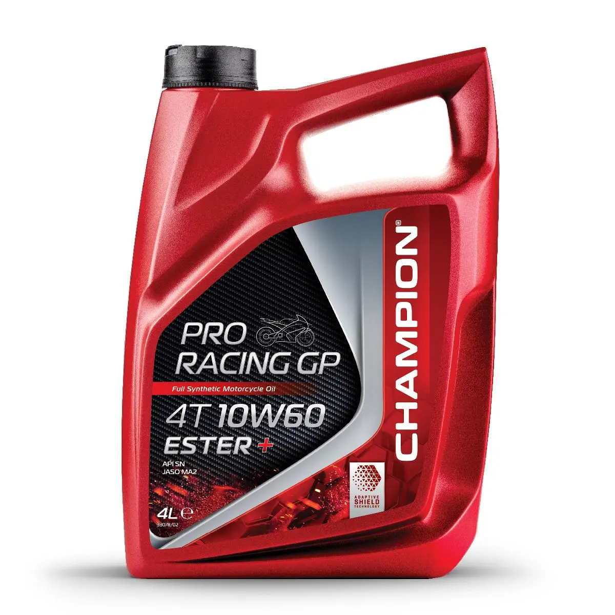 CHAMPION motorový olej PRORACING GP 4T 10W60 ESTER + 4L MA2 syntetický (AKC) (CHAMPION motorový olej PRORACING GP 4T 10W60 ESTER + 4L MA2 syntetický)