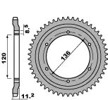 PBR VÝPRODEJ zadní řetězové kolečko 827 47 F YAMAHA TZR 125R (91) (řetěz 428) (MADE IN ITALY) (PBR VÝPRODEJ zadní řetězové kolečko 827 47 F YAMAHA)