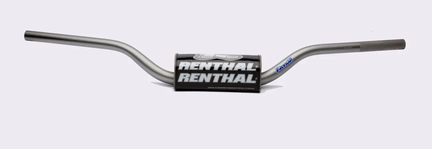 RENTHAL řidítka 1,1/8 (28,6mm) MX FATBAR HANDLEBAR TITANIUM KTM HIGH PADDED barva titanová s chráničem (RENTHAL řidítka 1,1/8 (28,6mm) MX FATBAR)