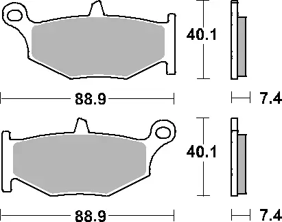 SBS brzdové destičky KH419 STREET STANDART keramické barva černá SUZUKI GSX-R 600/750/1000/1300, DL1000 V-STROM zadní (SBS brzdové destičky KH419)