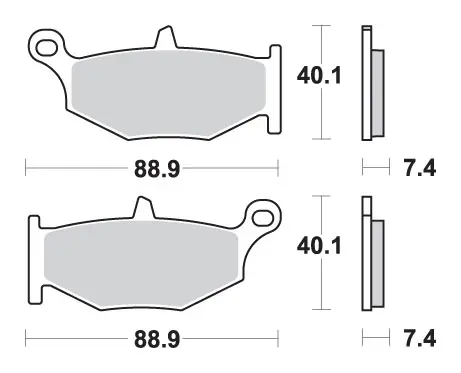SBS brzdové destičky KH419 STREET PERFORMANCE (EXCEL) sintrované barva zlatá SUZUKI GSX-R 600/750/1000/1300, DL1000 V-STROM zadní (SBS brzdové)