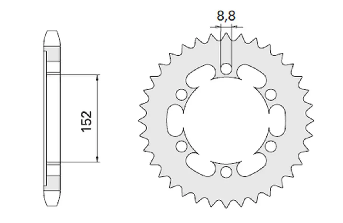 CHT zadní řetězové kolečko 841 42 (841-42) YAMAHA SR 500 78-80, XT 500 76-80 (řetěz 530) (CHT zadní řetězové kolečko 841 42 (841-42) YAMAHA SR 500)