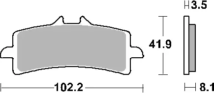 SBS brzdové destičky 841RST KH447 TRACK AND SPORT sintrované barva zlatá (nahrazuje směs RS) (SBS brzdové destičky 841RST KH447 TRACK AND SPORT)