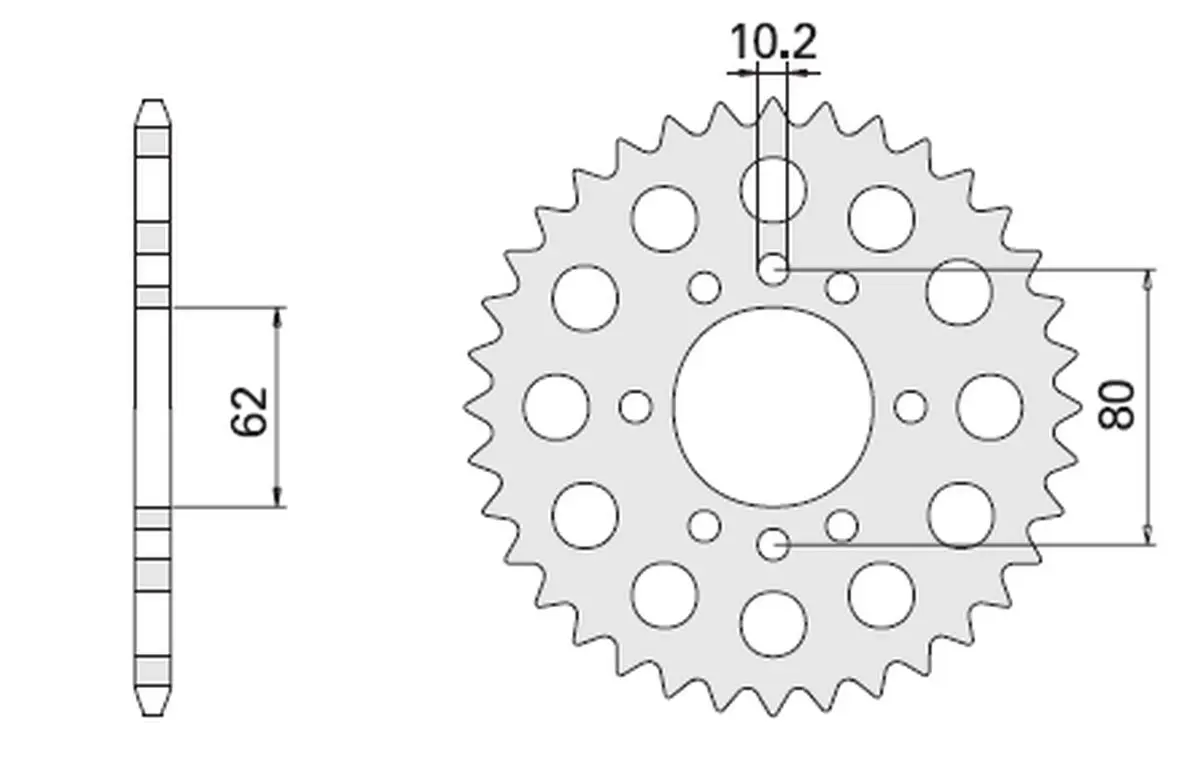 CHT zadní řetězové kolečko 843 49 YAMAHA DT 80 LC (843-49) (CHT zadní řetězové kolečko 843 49 YAMAHA DT 80 LC (843-49))