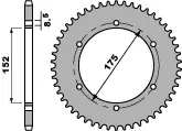 PBR zadní řetězové kolečko 844 55 F YAMAHA DT 125R 88-92 (JTR1843.55) (řetěz 428) (JTR839.55) (MADE IN ITALY) ( )