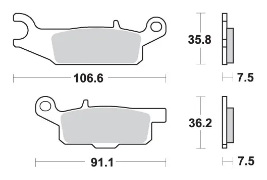 SBS brzdové destičky KH444 OFF-ROAD sintrované YAMAHA YFM 550 GRIZZLY 09-16, YFM 700 07-17, YFM 250 RAPTOR 09-14 barva zlatá (SBS brzdové destičky)