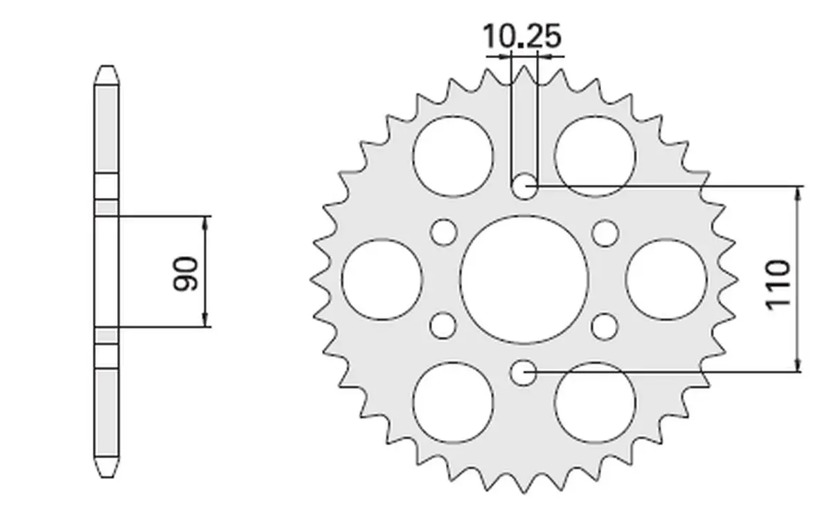 CHT zadní řetězové kolečko 850 33 (850 33) YAMAHA XJ/XS 650 (CHT zadní řetězové kolečko 850 33 (850 33) YAMAHA XJ/XS 650)