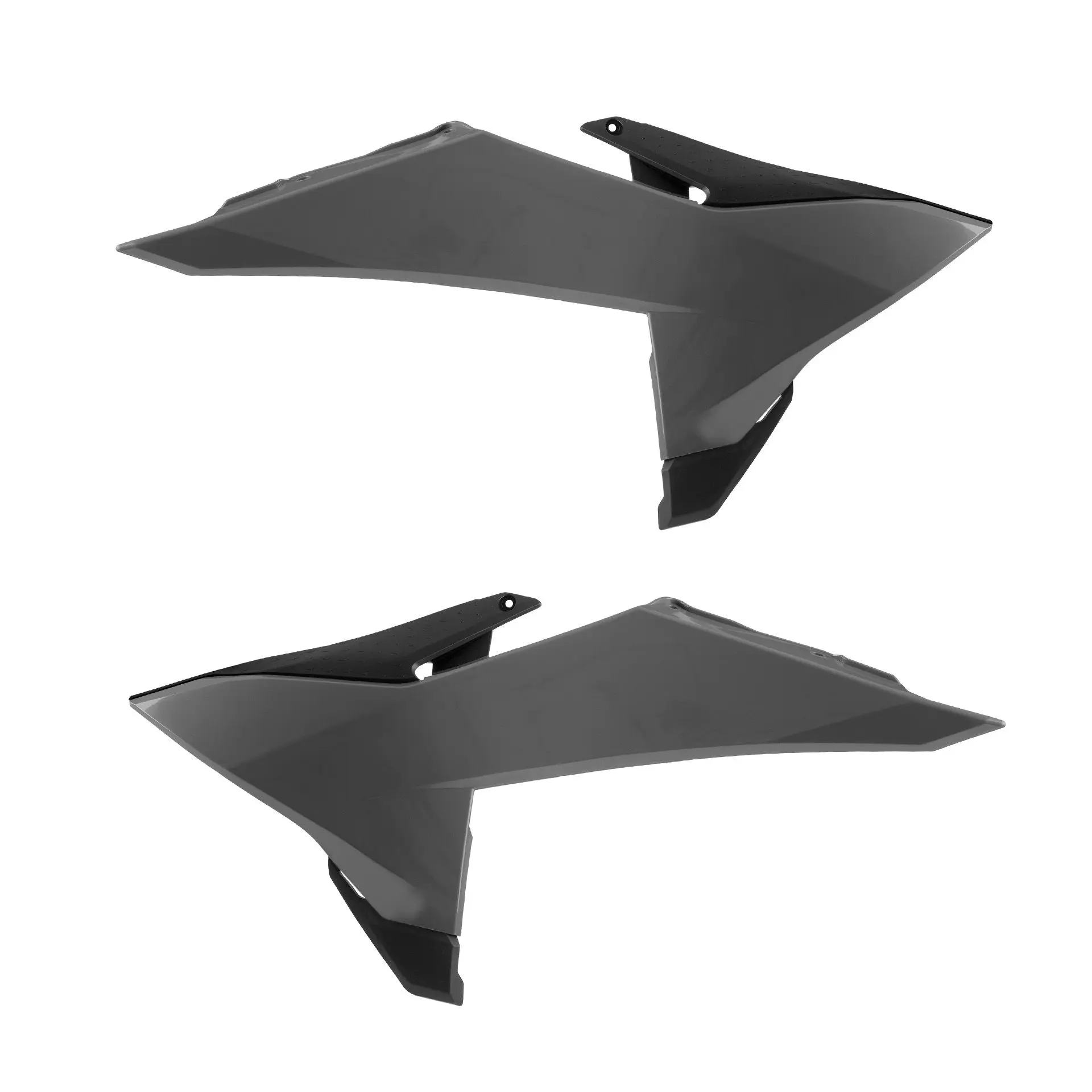 POLISPORT kryty chladiče (komplet) KTM SX/SXF 125/150/200/250/350/450 25-26; EXC/EXC-F 125/150/200/250/350/450/500 26 barva šedá (NARDO GREY)