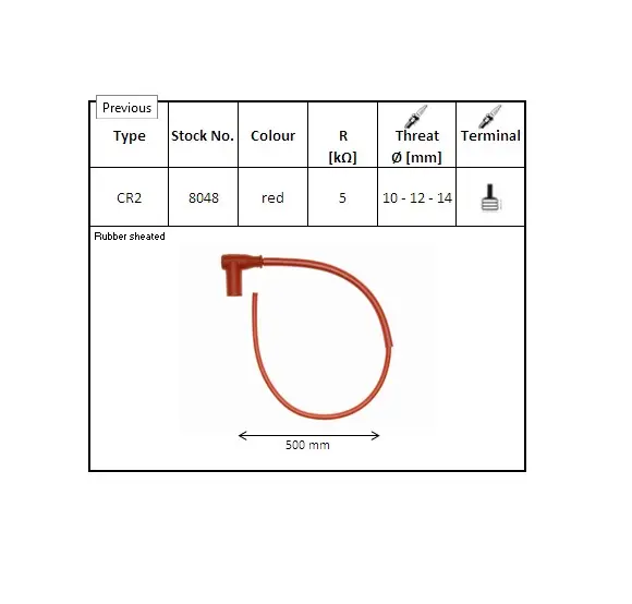 NGK fajfka na zapalovací svíčky gumová ohnutá (90) kabel 50 cm barva červená (NR 8515) ( )