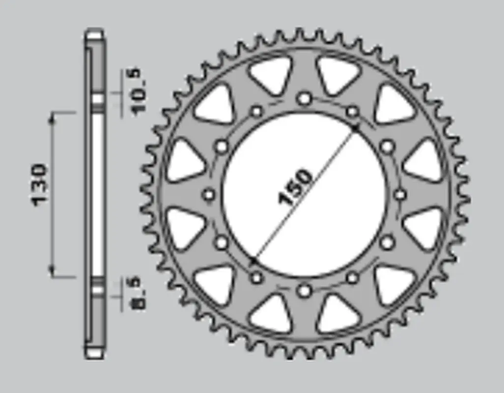 CHT zadní řetězové kolečko 860 39 (JTR859.39) YAMAHA FZS 600 FAZER 96-03, XJR1300 02-03, FJ1200 91-96 (86039JT) (řetěz 530) (CHT zadní řetězové)