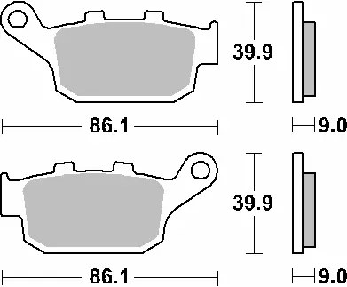 SBS brzdové destičky KH496 STREET STANDART keramické barva černá HONDA CBR250/300/650, CB500/650, CRF1000 zadní (SBS brzdové destičky KH496 STREET)