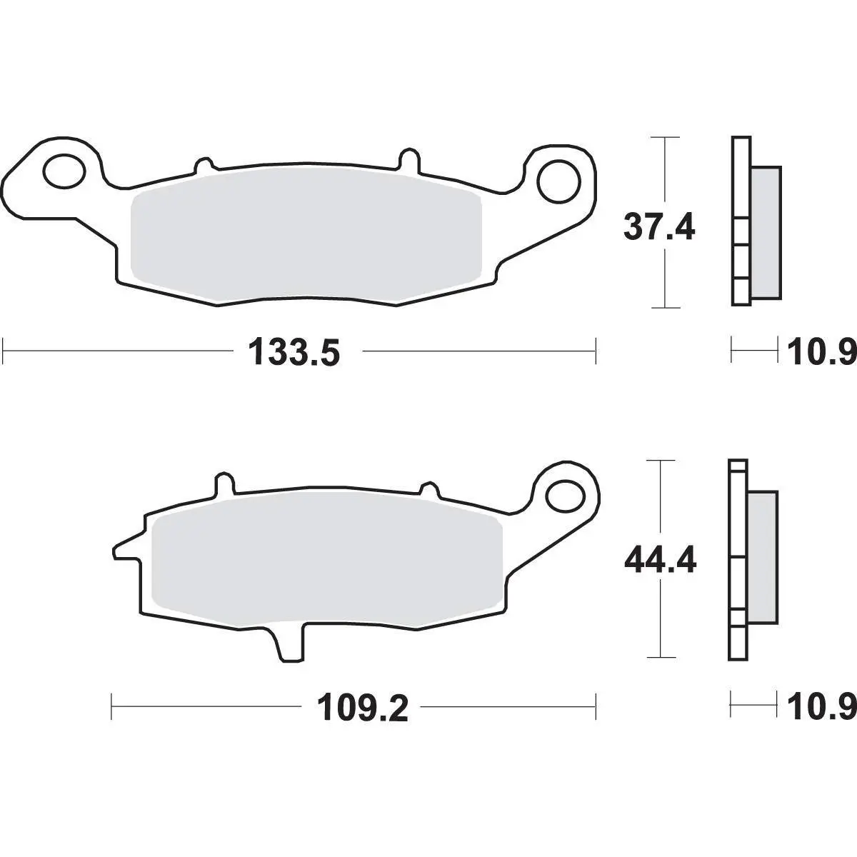 SBS brzdové destičky KH231/2 STREET PERFORMANCE (EXCEL) sintrované barva zlatá KAWASAKI VN900/1500/1600/1700/2000, SUZUKI INTRUDER 1500 zadní (SBS)