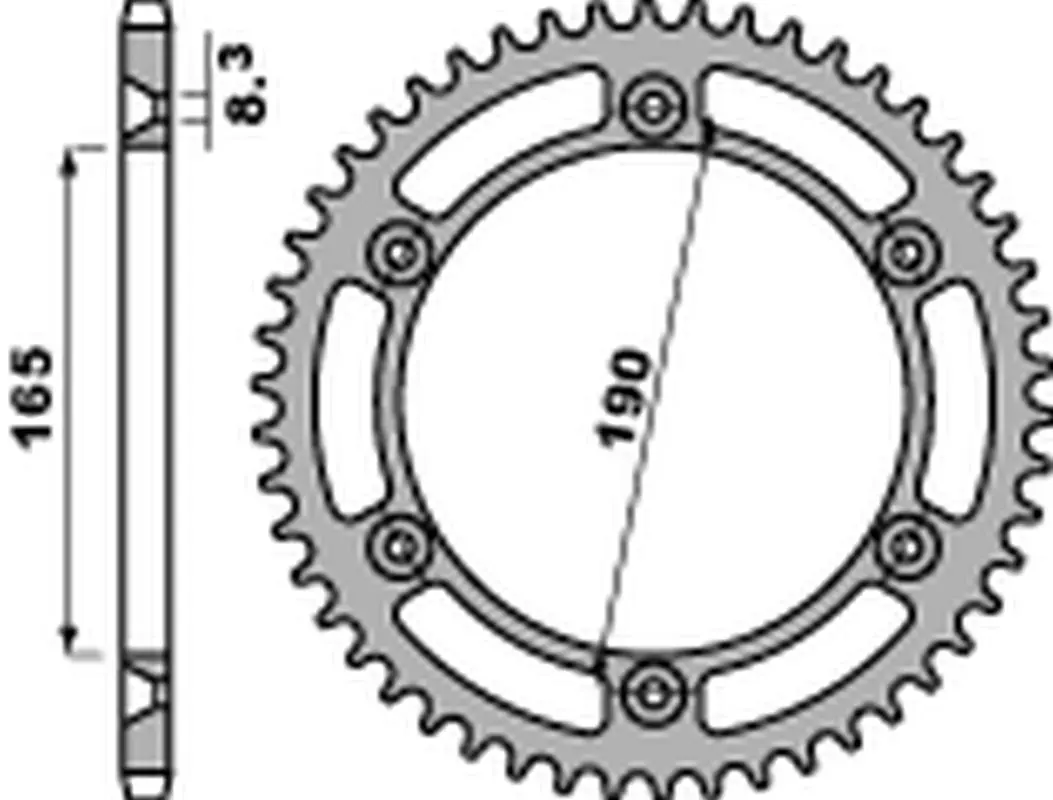 PBR rozeta 896 45 C45 KTM 125/250/350 ENDURO '87-'90, MX 420/495 '81-'84, MX 500 '85-'93, LC4 600 '88-'92 (JTR896.45) (ŁAŃC.520) (MADE IN ITALY) ( )