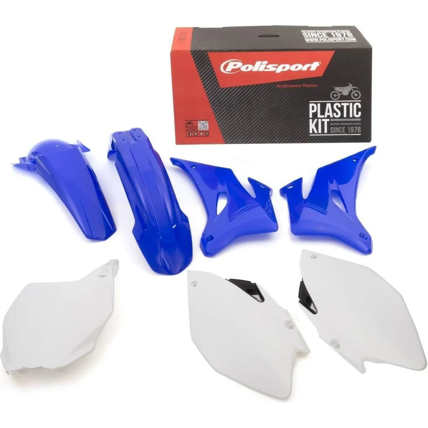 POLISPORT kompletní sada plastů YAMAHA YZ 250F 06-07; YZ 450F 06-07 v sadě tabulka přední (8658100001) barva modrá bílá OEM (POLISPORT kompletní sada)