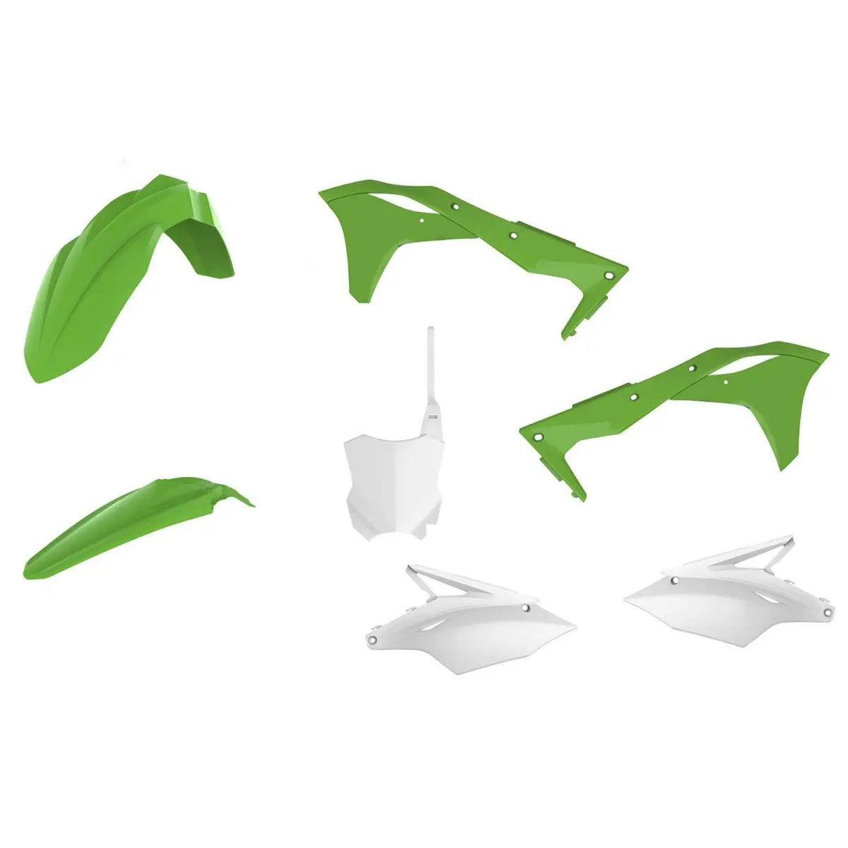 POLISPORT kompletní sada plastů KAWASAKI KXF 250 17-20 v sadě přední tabulka (8665900001) barva zeleno bílá (POLISPORT kompletní sada plastů KAWASAKI)