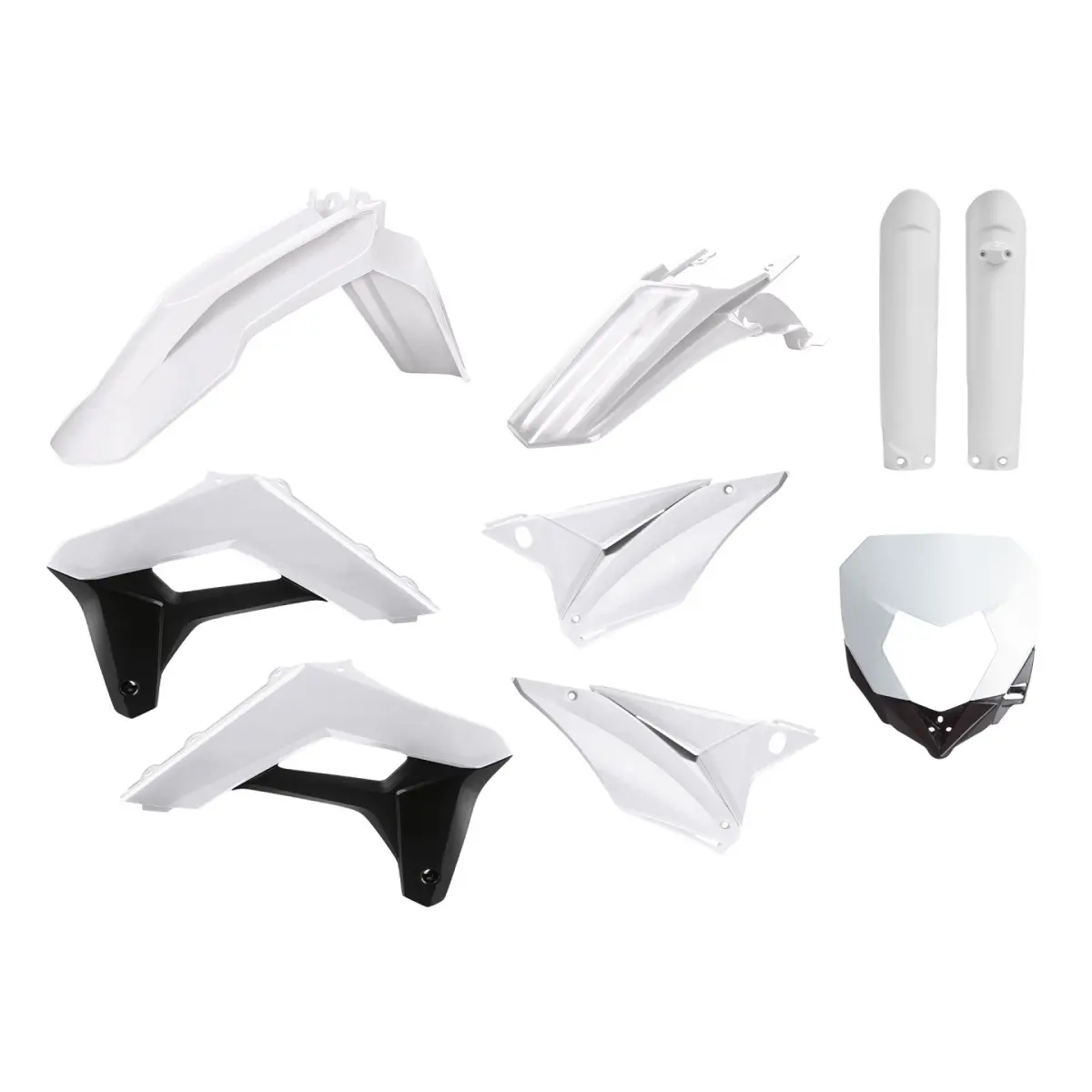 POLISPORT kompletní sada plastů (FULL KIT) SHERCO SE-R/SEF-R '17-'23 v sadě kryt světla (8679800001) a kryty tlumičů (8398600002) barva bílá