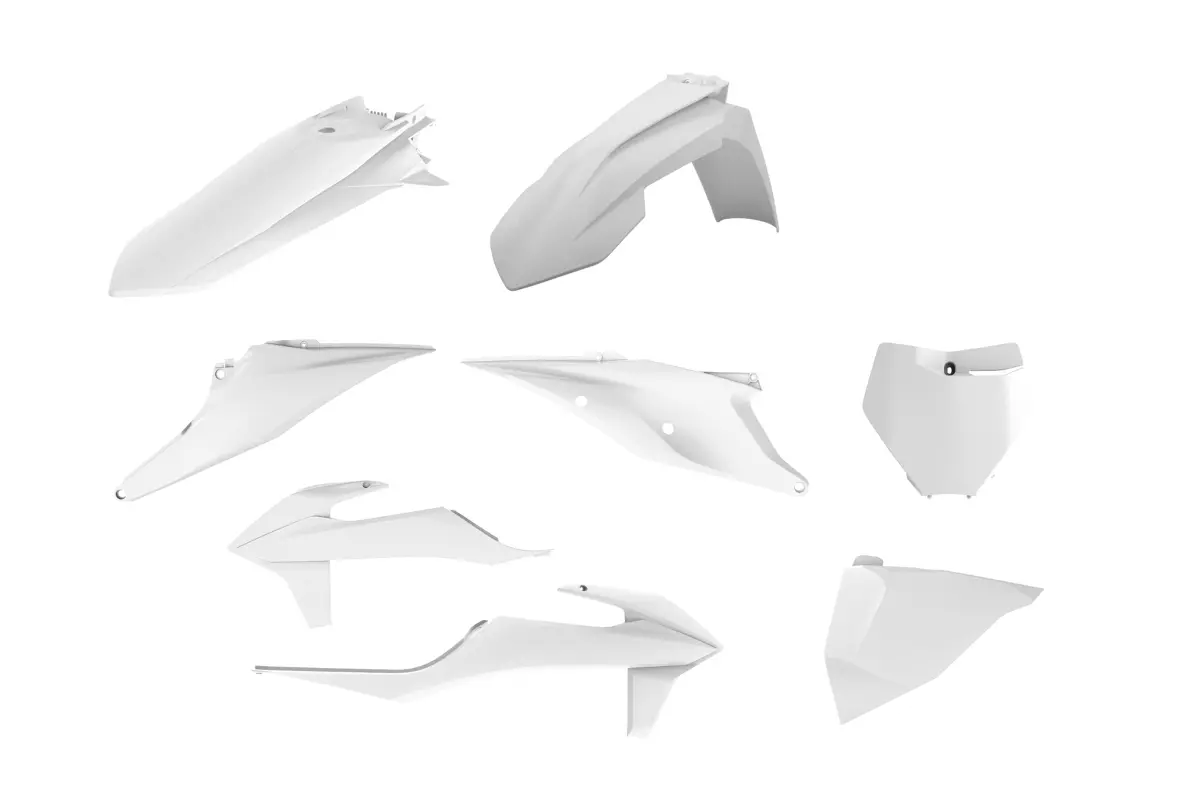 POLISPORT kompletní sada plastů KTM SX/SX-F 19-22 v sadě tabulka přední (8666400008) barva bílá - VÝPRODEJ (POLISPORT kompletní sada plastů KTM)