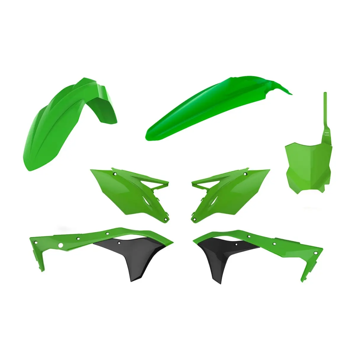 POLISPORT kompletní sada plastů KAWASAKI KX 250F 17-20 v sadě přední tabulka (8665900001) barva zelená ( )