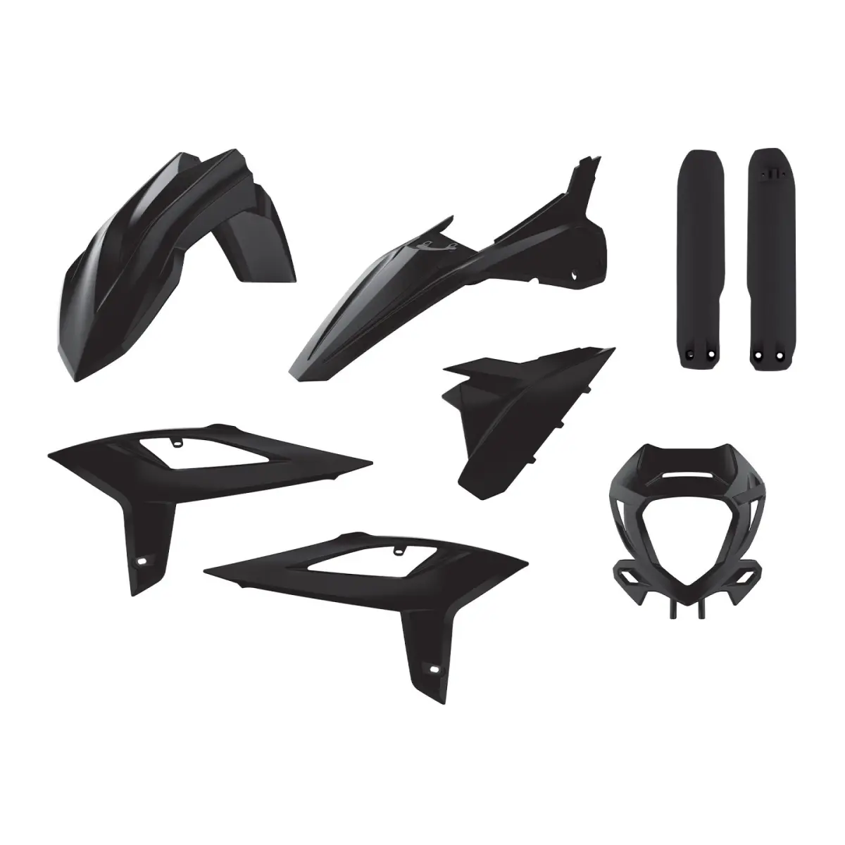 POLISPORT kompletní sada plastů (FULL KIT) BETA RR 2T/4T 20-22 v sadě kryt světla (8667300002) a kryty tlumičů (8425700002) barva černá (POLISPORT)
