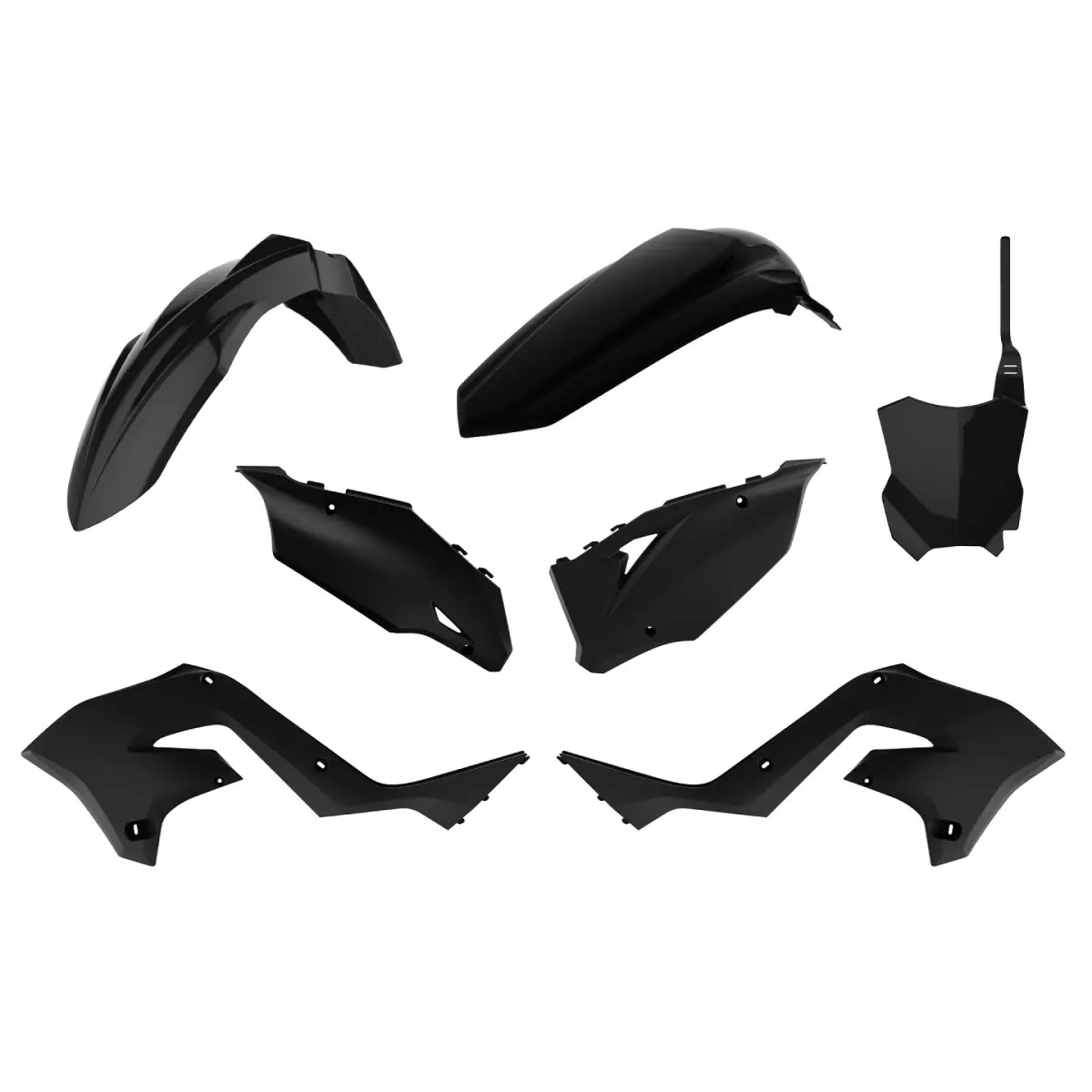 POLISPORT kompletní sada plastů KAWASAKI KX 125/250 03-08 (restyling na KXF 450 22) barva černá ( )