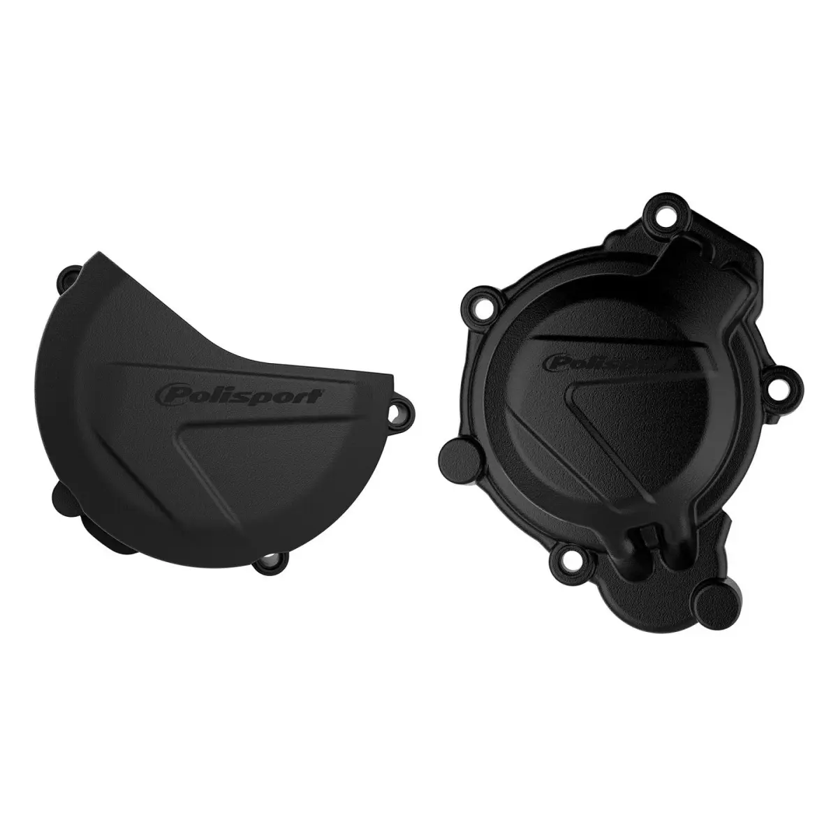 POLISPORT sada krytu alternátoru a spojky KTM SX/XC 125/150 16-18; HUSQVARNA TC 125 16-18 barva černá (8464100001+8460300001) ( )