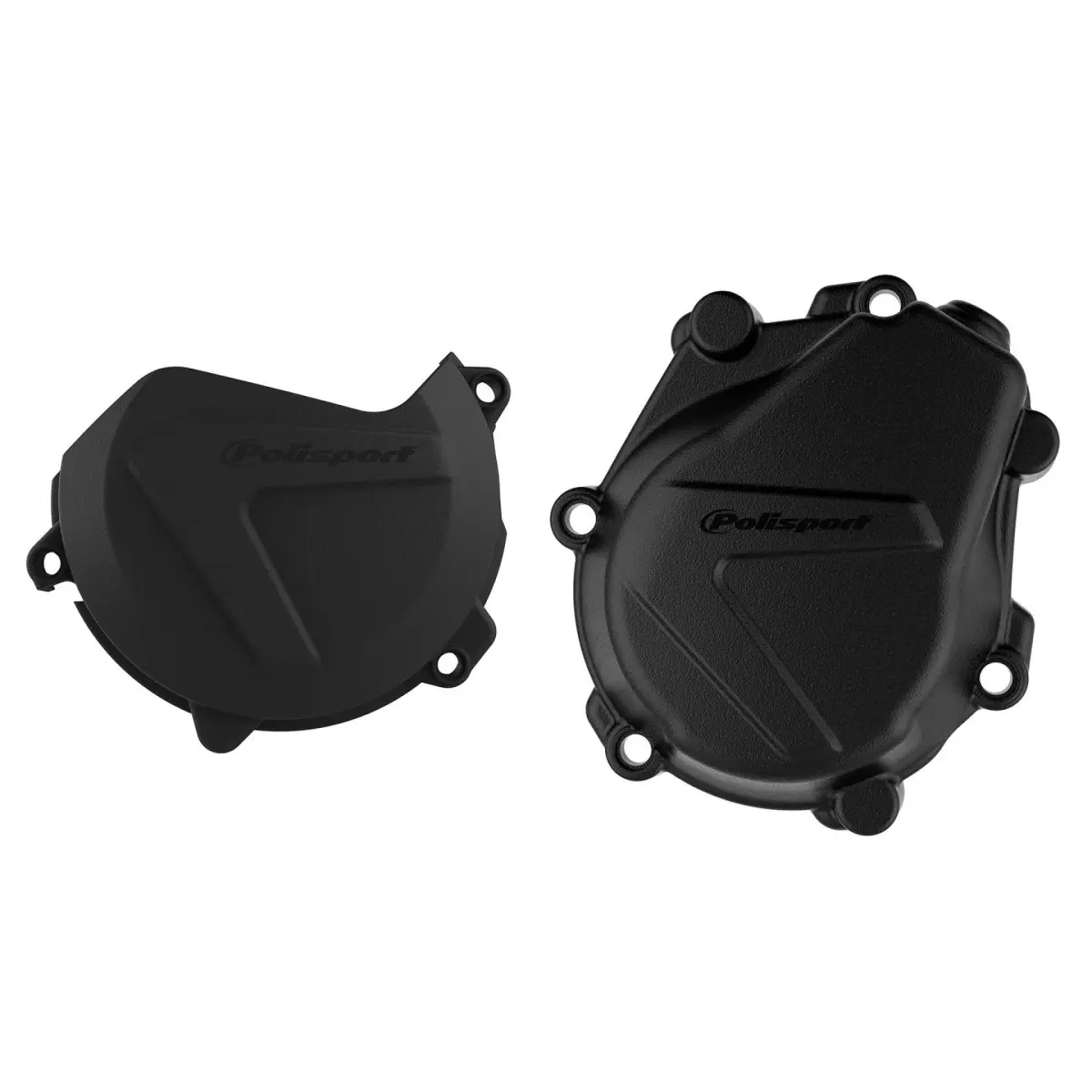 POLISPORT sada krytu alternátoru a spojky KTM SX-F/XC-F 450 16-22; HUSQVARNA FC 450 16-22 barva černá (846700001+8460400001) ( )