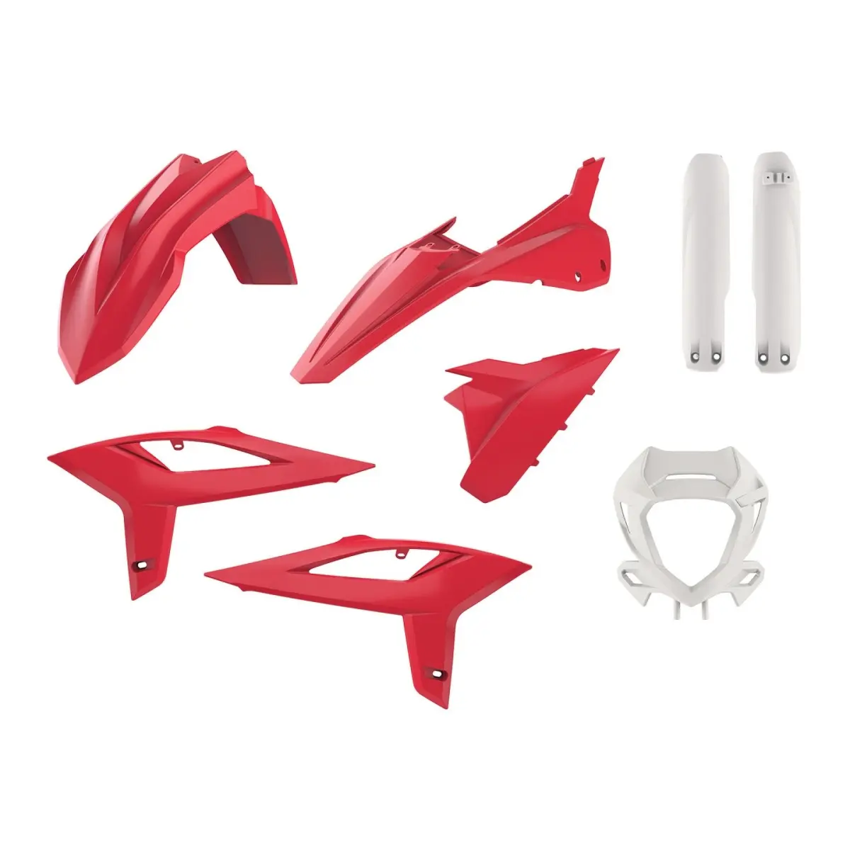 POLISPORT kompletní sada plastů (FULL KIT) BETA RR 2T/4T 20-22 v sadě kryt světla (8667300002) a kryty tlumičů (8425700002) barva červená OEM závodní