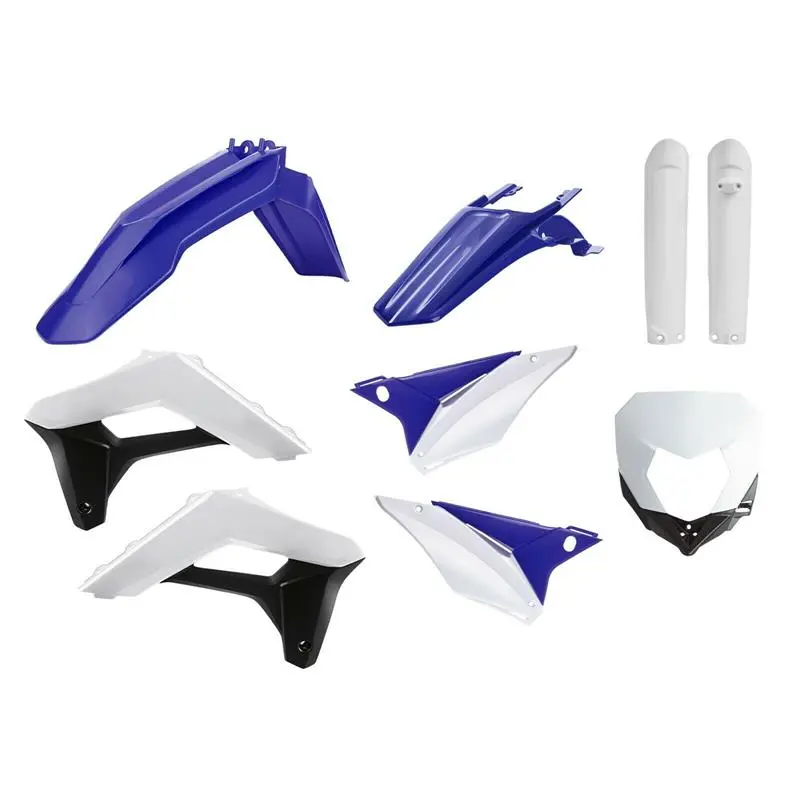 POLISPORT kompletní sada plastů (FULL KIT) SHERCO SE-R/SEF-R '17-'23 v sadě kryt světla (8679800003) a kryty tlumičů (8398600002) barva modrá bílá