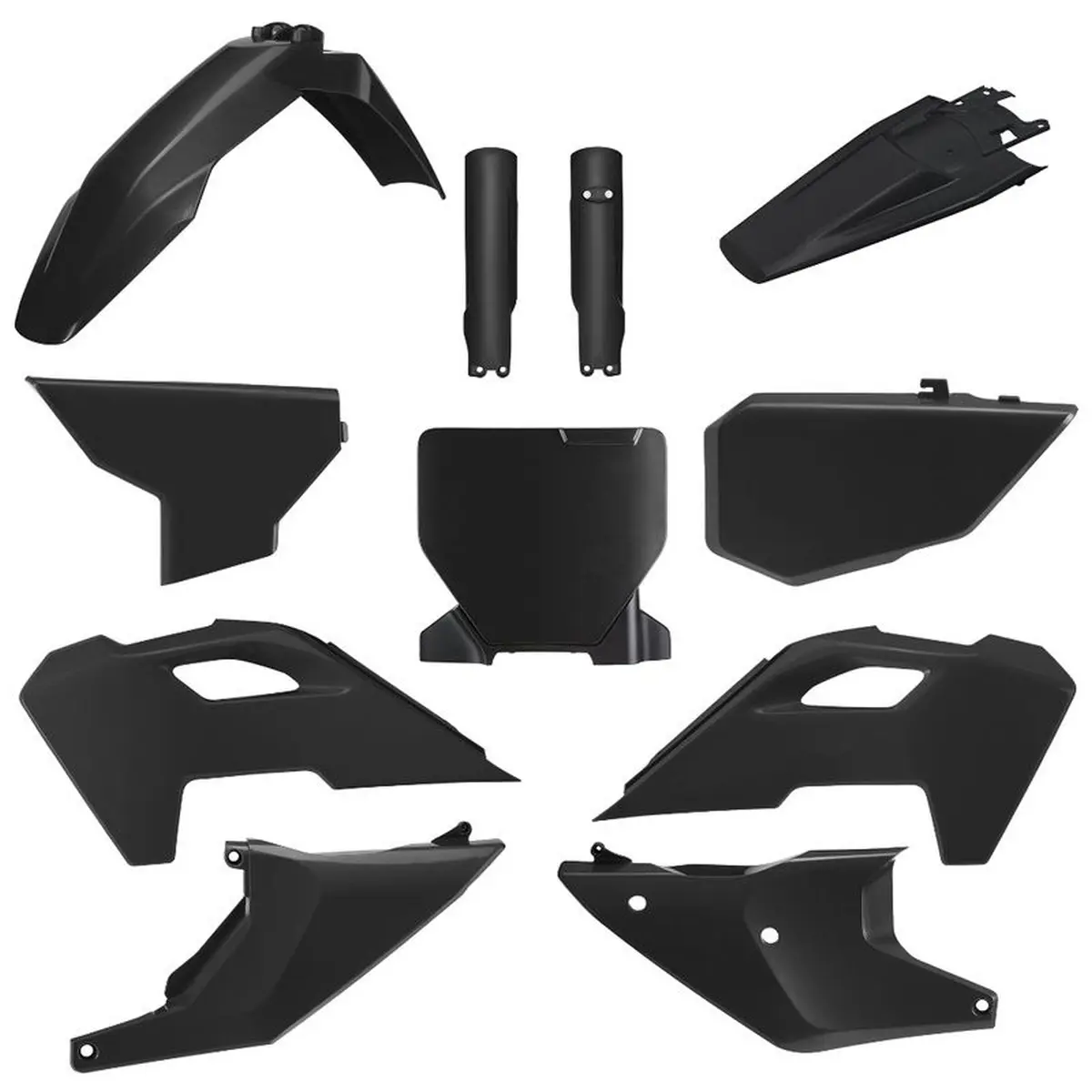 POLISPORT kompletní sada plastů (FULL KIT) HUSQVARNA TC/FC 23-24 v sadě přední tabulka (8671700002) a kryty tlumičů (8352500002) barva černá