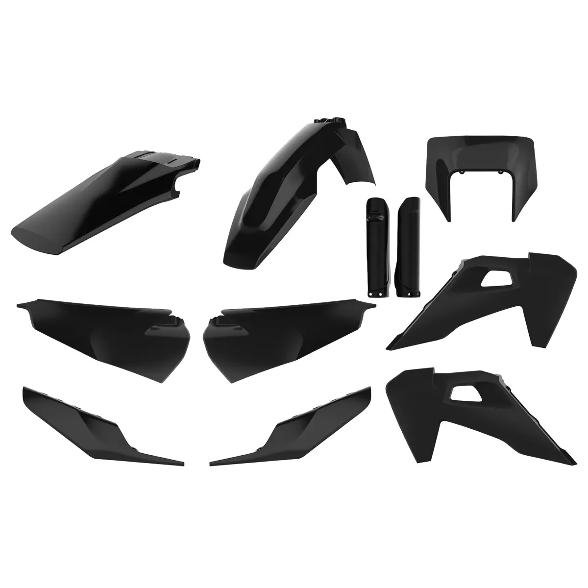 POLISPORT kompletní sada plastů (FULL KIT) HUSQVARNA TE/FE TPI 20-23 v sadě kryt předního světlometu (8668700002) a kryty tlumičů (8398900002) barva